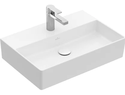 Раковина, Villeroy&Boch, Memento 2.0, шгв 600*420*140, отверстия для смесителя-1 сквозное, 2 промаркированных, CeramicPlus, цвет-камень белый