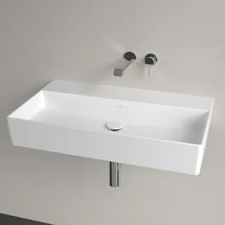 Раковина, Villeroy&Boch, Memento 2.0, шгв 800*470*140, отверстия для смесителя-отсутствуют, CeramicPlus, цвет-альпийский белый