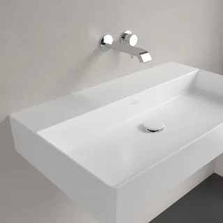 Раковина, Villeroy&Boch, Memento 2.0, шгв 800*470*135, отверстия для смесителя-отсутствуют, CeramicPlus, цвет-камень белый