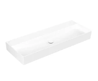Раковина, Villeroy&Boch, Memento 2.0, шгв 1200*470*140, отверстия для смесителя-отсутствуют, цвет-альпийский белый