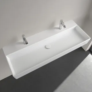 Раковина, Villeroy&Boch, Memento 2.0, шгв 1200*470*135, отверстия для смесителя-2, цвет-альпийский белый