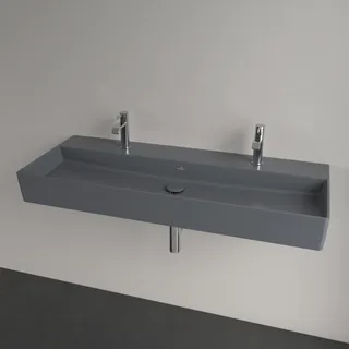Раковина, Villeroy&Boch, Memento 2.0, шгв 1200*470*135, отверстия для смесителя-2, CeramicPlus, цвет-Graphite