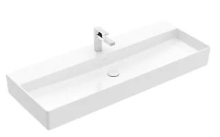 Раковина, Villeroy&Boch, Memento 2.0, шгв 1200*470*135, отверстия для смесителя-1 сквозное, 2 промаркированных, цвет-альпийский белый — иконка