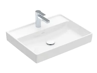 Раковина, Villeroy&Boch, Collaro, шгв 600*470*160, отверстия для смесителя-1 сквозное, 2 промаркированных, цвет-альпийский белый — иконка