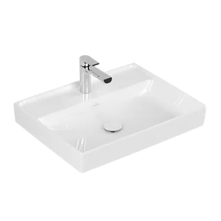 Раковина, Villeroy&Boch, Collaro, шгв 600*470*160, отверстия для смесителя-1 сквозное, 2 промаркированных, CeramicPlus, цвет-альпийский белый