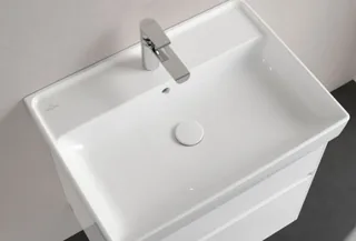 Раковина, Villeroy&Boch, Collaro, шгв 650*470*160, отверстия для смесителя-1 сквозное, 2 промаркированных, CeramicPlus, цвет-камень белый