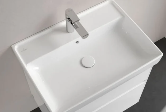 Раковина, Villeroy&Boch, Collaro, шгв 650*470*160, отверстия для смесителя-1 сквозное, 2 промаркированных, CeramicPlus, цвет-камень белый