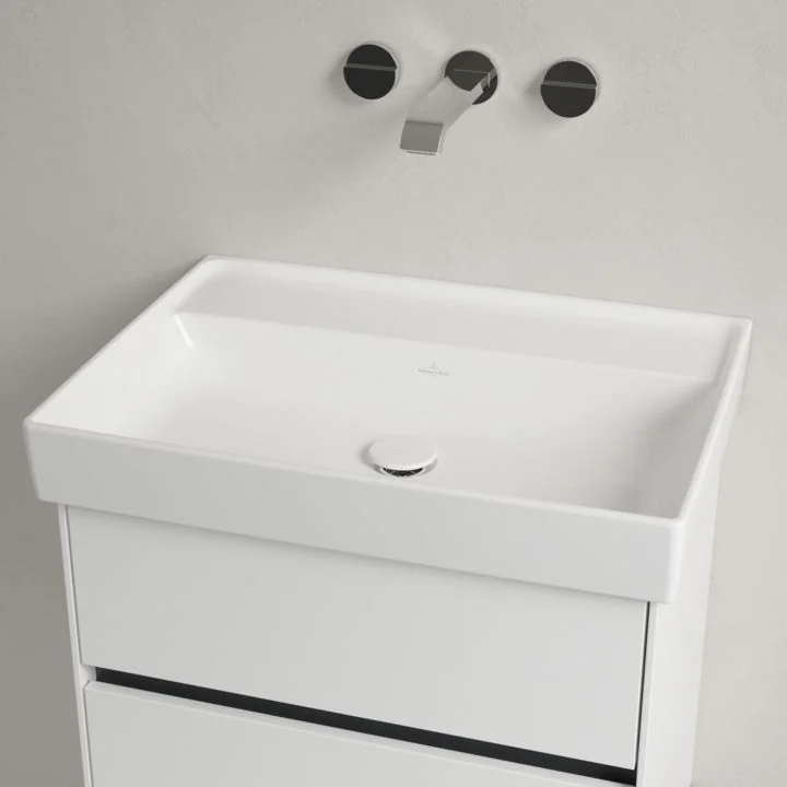 Раковина, Villeroy&Boch, Collaro, шгв 650*470*160, отверстия для смесителя-отсутствуют, цвет-альпийский белый