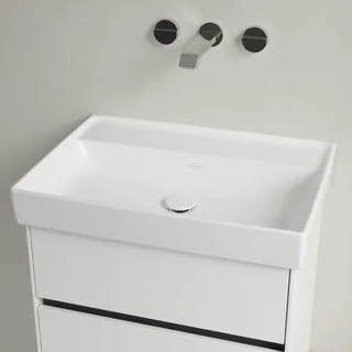 Раковина, Villeroy&Boch, Collaro, шгв 650*470*160, отверстия для смесителя-отсутствуют, CeramicPlus, цвет-альпийский белый