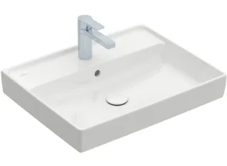 Раковина, Villeroy&Boch, Collaro, шгв 600*470*160, отверстия для смесителя-1 сквозное, 2 промаркированных, CeramicPlus, цвет-альпийский белый