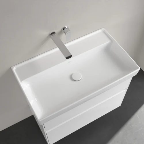 Раковина, Villeroy&Boch, Collaro, шгв 800*470*160, отверстия для смесителя-отсутствуют, CeramicPlus, цвет-альпийский белый