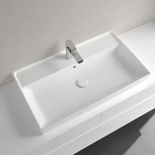 Раковина, Villeroy&Boch, Collaro, шгв 800*470*160, отверстия для смесителя-1 сквозное, 2 промаркированных, цвет-альпийский белый