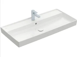 Раковина, Villeroy&Boch, Collaro, шгв 1000*470*160, отверстия для смесителя-1 сквозное, 2 промаркированных, CeramicPlus, цвет-камень белый