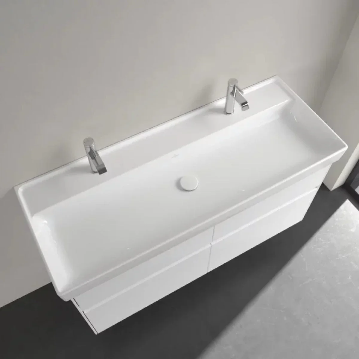 Раковина, Villeroy&Boch, Collaro, шгв 1200*470*160, отверстия для смесителя-2, CeramicPlus, цвет-альпийский белый