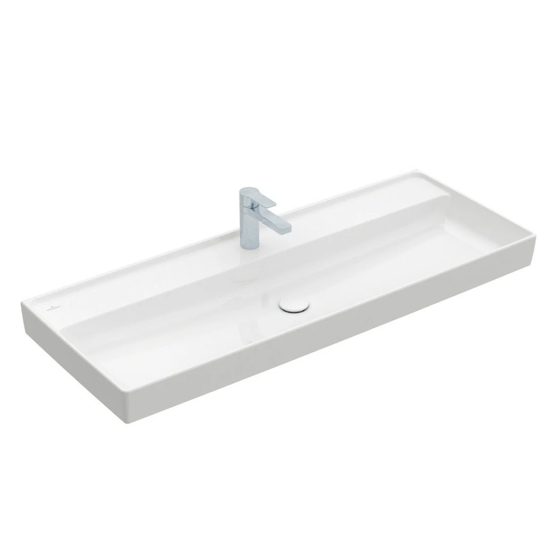 Раковина, Villeroy&Boch, Collaro, шгв 1200*470*160, отверстия для смесителя-1 сквозное, 2 промаркированных, цвет-альпийский белый