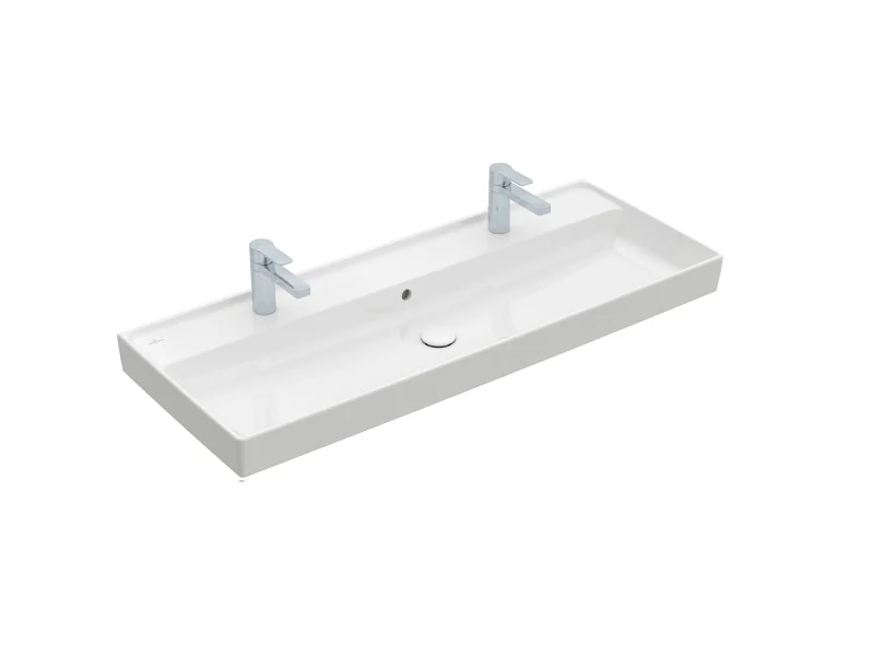 Раковина, Villeroy&Boch, Collaro, шгв 1200*470*160, отверстия для смесителя-2, CeramicPlus, цвет-альпийский белый