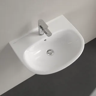 Раковина, Villeroy&Boch, O.Novo, шгв 550*440*130, отверстия для смесителя-1 сквозное, 2 промаркированных, цвет-альпийский белый