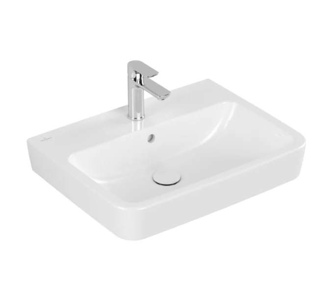 Раковина, Villeroy&Boch, O.Novo, шгв 550*460*125, отверстия для смесителя-1 сквозное, 2 промаркированных, AntiBac, цвет-альпийский белый