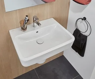 Раковина, Villeroy&Boch, O.Novo, шгв 600*460*125, отверстия для смесителя-1 сквозное, 2 промаркированных, CeramicPlus/AntiBac, цвет-альпийский белый