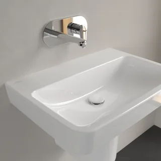 Раковина, Villeroy&Boch, O.Novo, шгв 650*460*125, отверстия для смесителя-1, CeramicPlus/AntiBac, цвет-альпийский белый