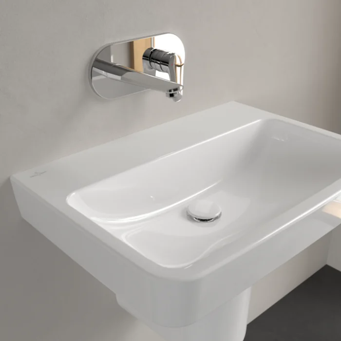 Раковина, Villeroy&Boch, O.Novo, шгв 650*460*125, отверстия для смесителя-1, CeramicPlus/AntiBac, цвет-альпийский белый