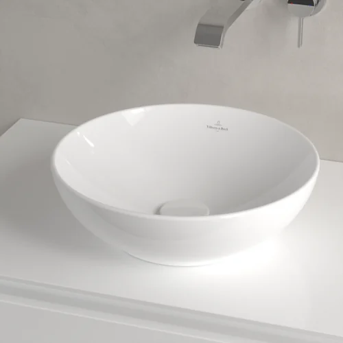 Раковина, Villeroy&Boch, Loop&Friends, шгв 380*380*120, отверстия для смесителя-отсутствуют, цвет-альпийский белый