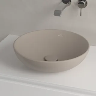 Раковина, Villeroy&Boch, Loop&Friends, шгв 420*420*120, отверстия для смесителя-отсутствуют, CeramicPlus, цвет-Almond