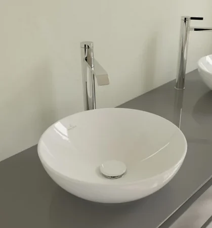 Раковина, Villeroy&Boch, Loop&Friends, шгв 420*420*120, отверстия для смесителя-отсутствуют, CeramicPlus, цвет-камень белый