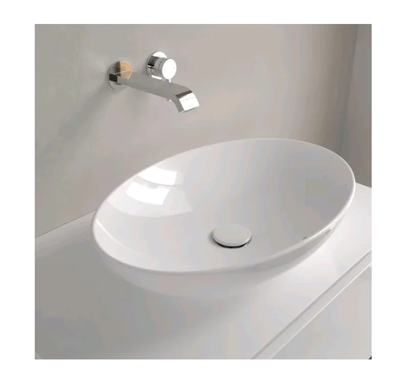 Раковина, Villeroy&Boch, Loop&Friends, шгв 560*380*120, отверстия для смесителя-отсутствуют, CeramicPlus, цвет-альпийский белый (белый Alpin)