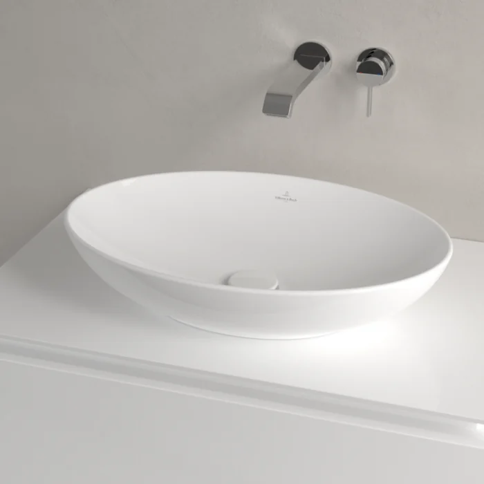 Раковина, Villeroy&Boch, Loop&Friends, шгв 560*380*120, отверстия для смесителя-отсутствуют, CeramicPlus, цвет-альпийский белый
