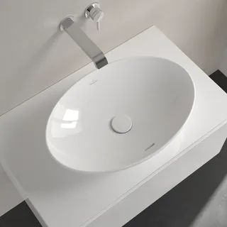 Раковина, Villeroy&Boch, Loop&Friends, шгв 620*420*120, отверстия для смесителя-отсутствуют, CeramicPlus, цвет-альпийский белый