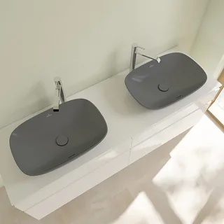 Раковина, Villeroy&Boch, Loop&Friends, шгв 560*380*120, отверстия для смесителя-отсутствуют, CeramicPlus, цвет-Graphite — иконка