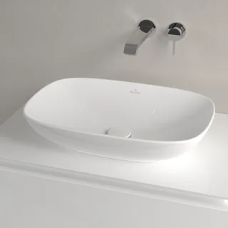Раковина, Villeroy&Boch, Loop&Friends, шгв 560*380*120, отверстия для смесителя-отсутствуют, CeramicPlus, цвет-альпийский белый
