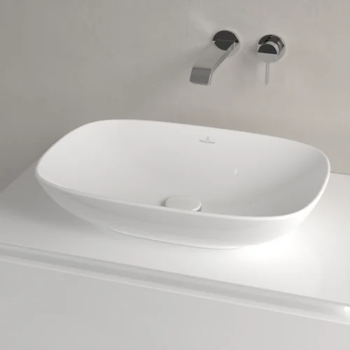 Раковина, Villeroy&Boch, Loop&Friends, шгв 560*380*120, отверстия для смесителя-отсутствуют, CeramicPlus, цвет-альпийский белый