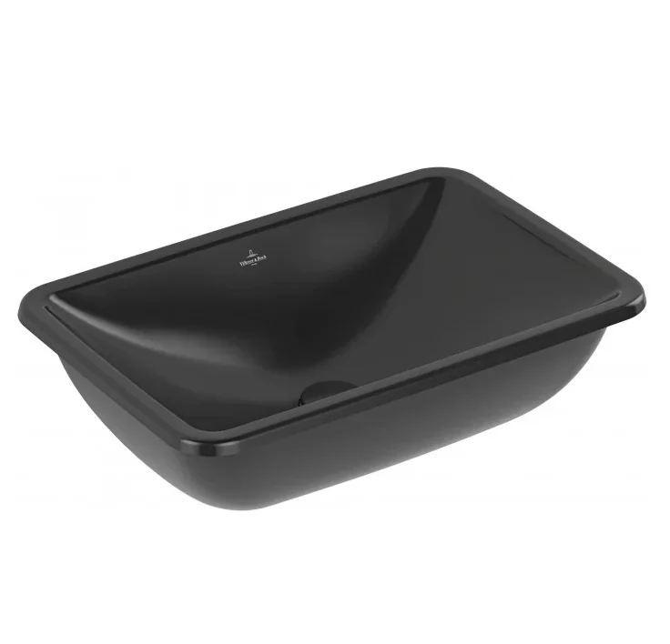 Раковина, Villeroy&Boch, Loop&Friends, шгв 540*340*190, отверстия для смесителя-отсутствуют, CeramicPlus, цвет-Pure Black