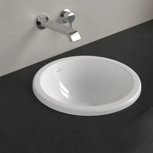 Раковина, Villeroy&Boch, Loop&Friends, шгв 390*390*190, отверстия для смесителя-отсутствуют, цвет-альпийский белый
