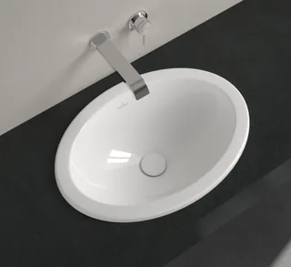 Раковина, Villeroy&Boch, Loop&Friends, шгв 570*410*205, отверстия для смесителя-отсутствуют, CeramicPlus, цвет-альпийский белый