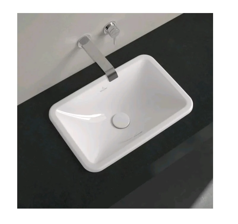 Раковина, Villeroy&Boch, Loop&Friends, шгв 510*340*165, отверстия для смесителя-отсутствуют, CeramicPlus, цвет-альпийский белый (белый Alpin)