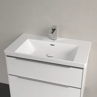 Раковина, Villeroy&Boch, Subway 3.0, шгв 800*470*120, отверстия для смесителя-1 сквозное, 2 промаркированных, CeramicPlus, цвет-альпийский белый