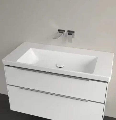 Раковина, Villeroy&Boch, Subway 3.0, шгв 1000*470*120, отверстия для смесителя-отсутствуют, CeramicPlus, цвет-альпийский белый