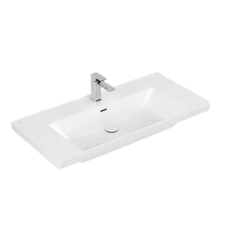 Раковина, Villeroy&Boch, Subway 3.0, шгв 1000*470*120, отверстия для смесителя-1 сквозное, 2 промаркированных, цвет раковины-альпийский белый