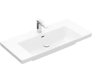 Раковина, Villeroy&Boch, Subway 3.0, шгв 1000*470*120, отверстия для смесителя-1 сквозное, 2 промаркированных, CeramicPlus, цвет-альпийский белый