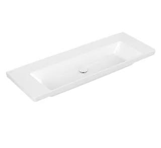 Раковина, Villeroy&Boch, Subway 3.0, шгв 1300*475*120, отверстия для смесителя-отсутствуют, цвет-альпийский белый