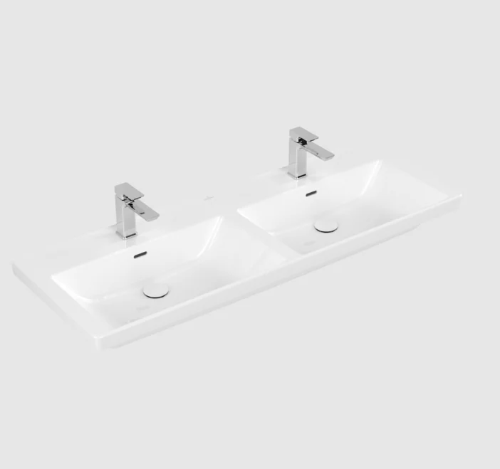 Раковина, Villeroy&Boch, Subway 3.0, шгв 1300*475*165, отверстия для смесителя-2, цвет-альпийский белый