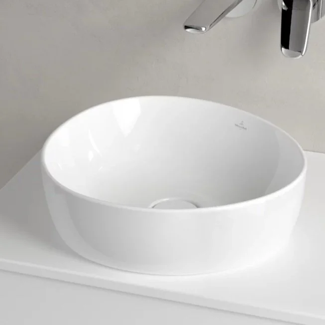 Раковина, Villeroy&Boch, Antao, шгв 400*395*145, отверстия для смесителя-отсутствуют, CeramicPlus, цвет-альпийский белый