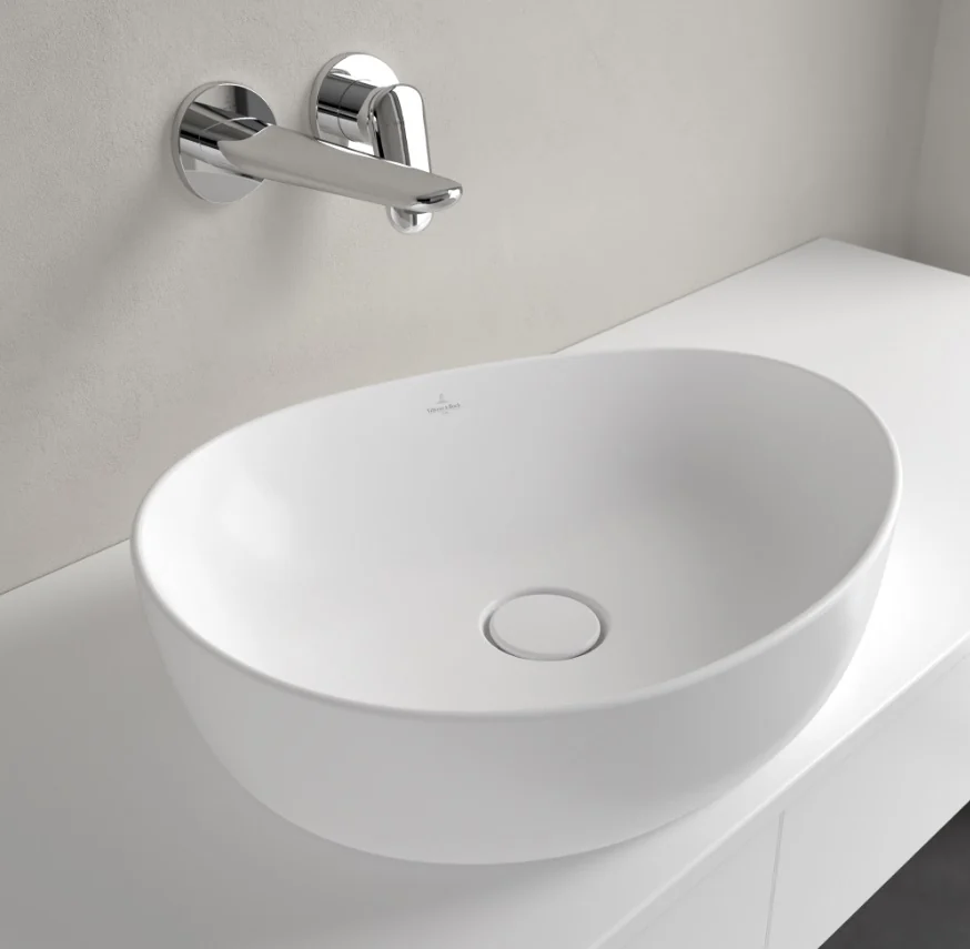Раковина, Villeroy&Boch, Antao, шгв 510*400*146, отверстия для смесителя-отсутствуют, CeramicPlus, цвет-Stone White