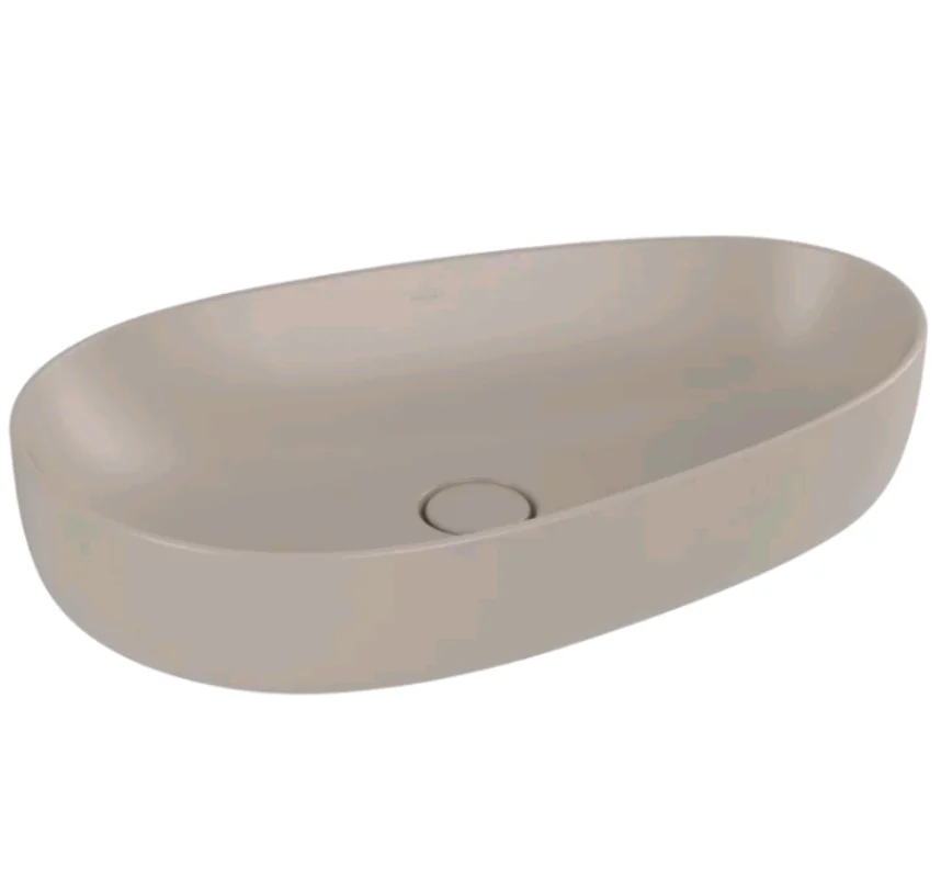 Раковина, Villeroy&Boch, Antao, шгв 650*400*145, отверстия для смесителя-отсутствуют, CeramicPlus, цвет-Almond