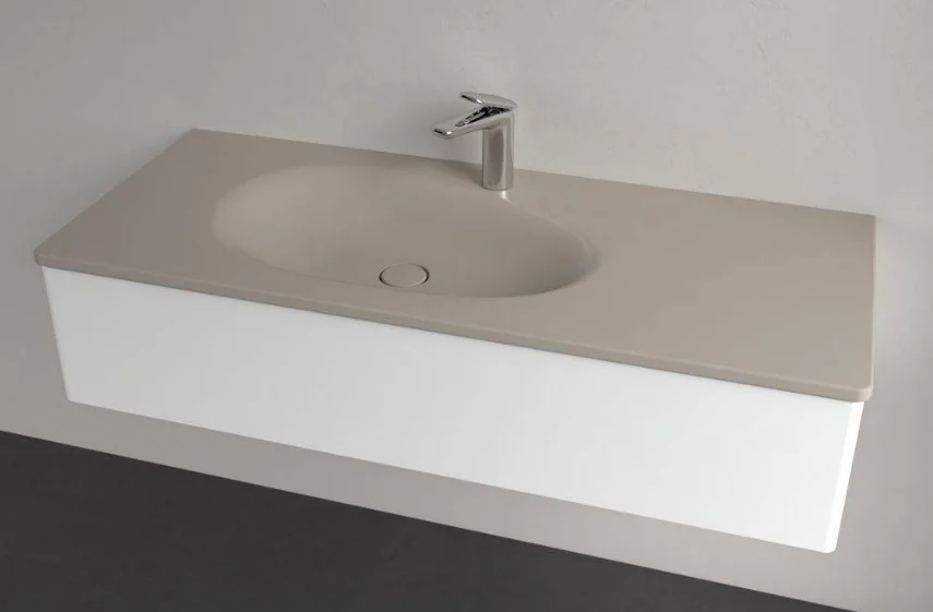 Раковина, Villeroy&Boch, Antao, шгв 1200*500*90, отверстия для смесителя-1, CeramicPlus, цвет-Almond