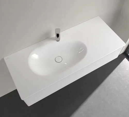 Раковина, Villeroy&Boch, Antao, шгв 1200*500*90, отверстия для смесителя-1, CeramicPlus, цвет-камень белый (Stone White)