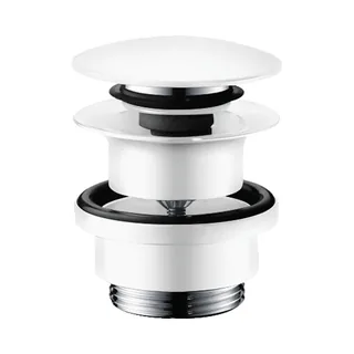 Донный клапан, Hansgrohe, для раковин и биде, 1 1/4", цвет-белый матовый